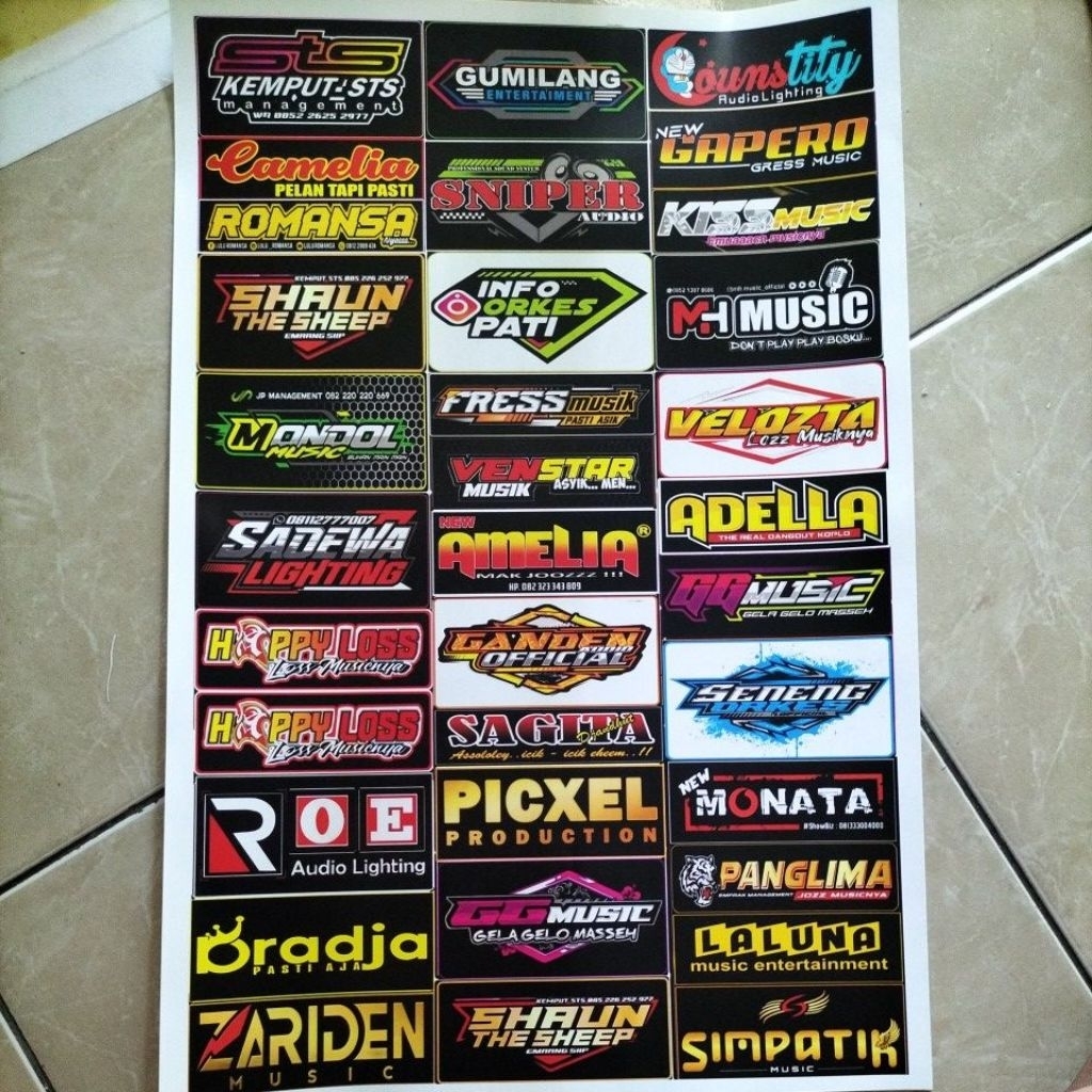

STIKER ORKES DANGDUT JAWA TENGAH DAN JAWA TIMUR ISI 33 PCS | STIKER VYNIL(ANTI AIR)