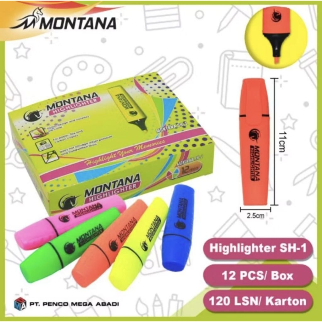 

Highlighter Montana tipe SH1/SH2/SH1P/setabilo