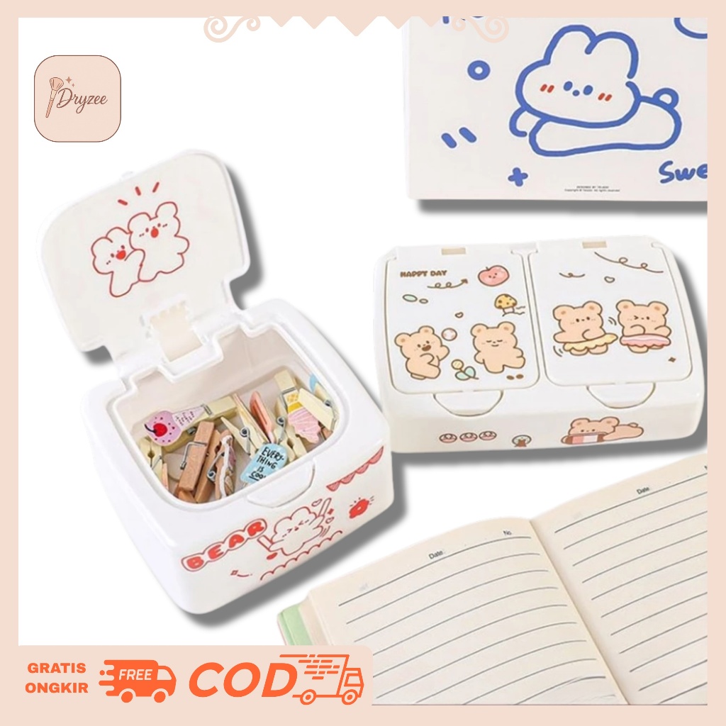 Box Serbaguna Aesthetic Free Stiker Lucu Untuk Meja Rias