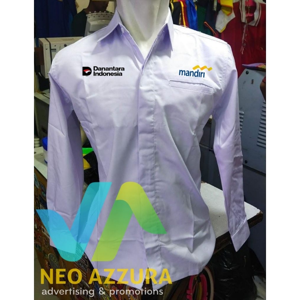Kemeja seragam kerja DANANTARA BANK MANDIRI pria/wanita lengan panjang | polos & formal