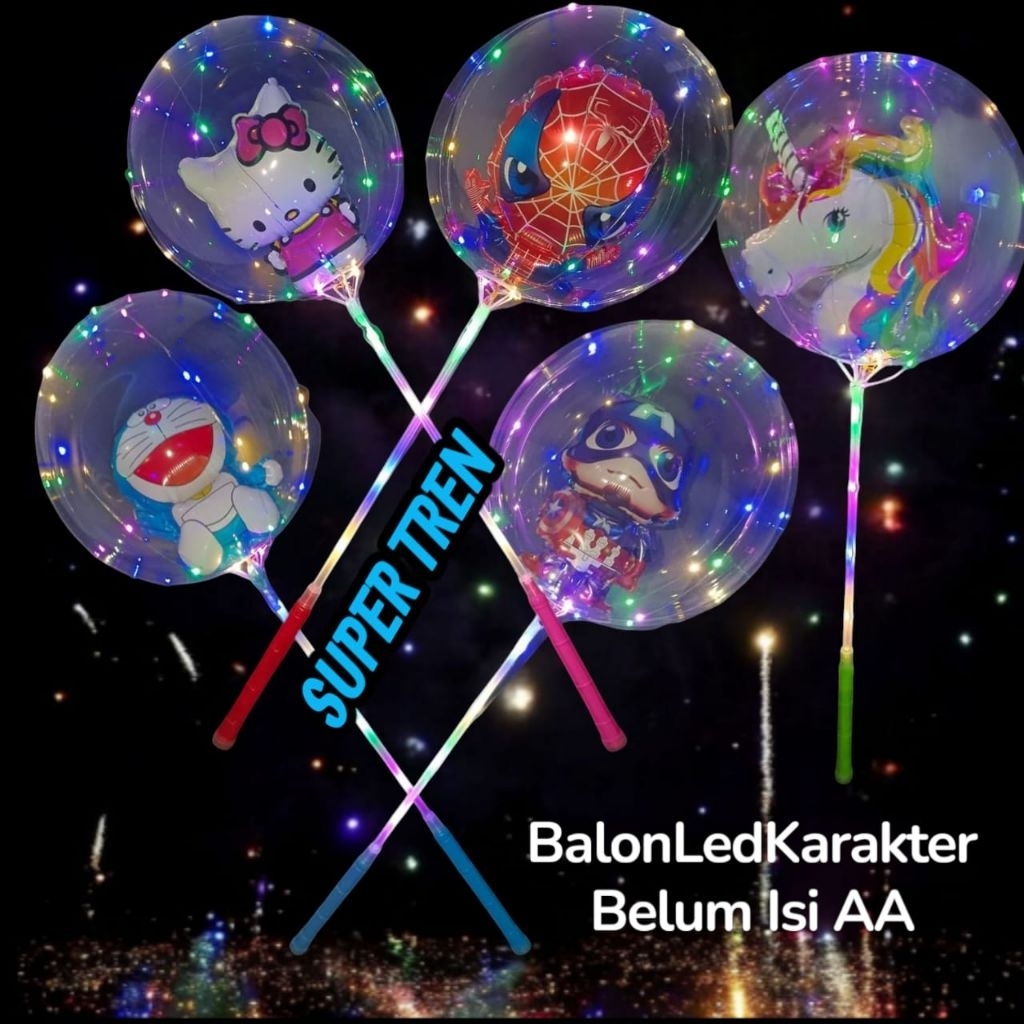 Balon Lampu Balon Led Karakter Isi dalam balon foil gambar  balon led warna warni