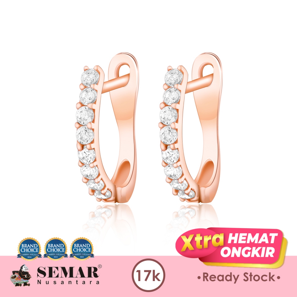 Anting Emas List Alecta Rose Gold 17K Semar Nusantara