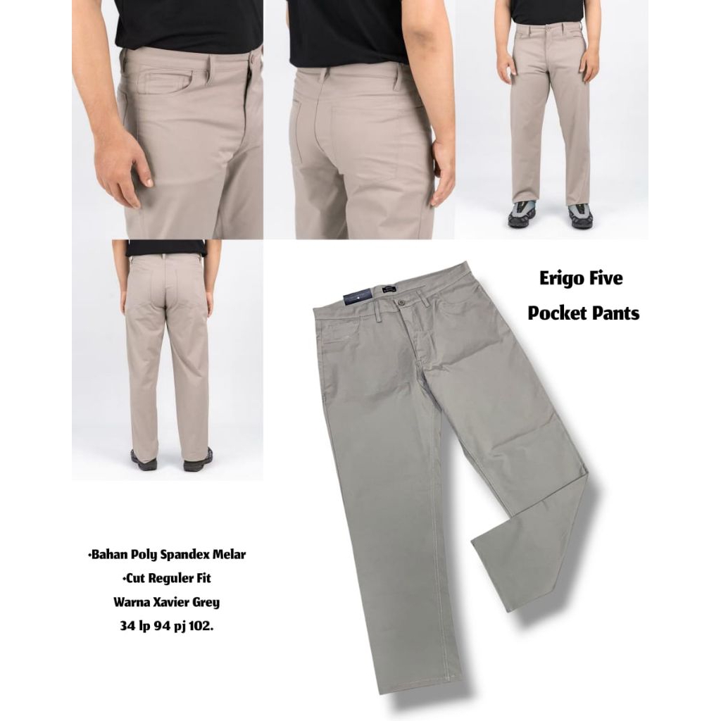 (GITA BRANDED) CELANA ERIGO FIVE POCKET PANTS MODEL REGULER