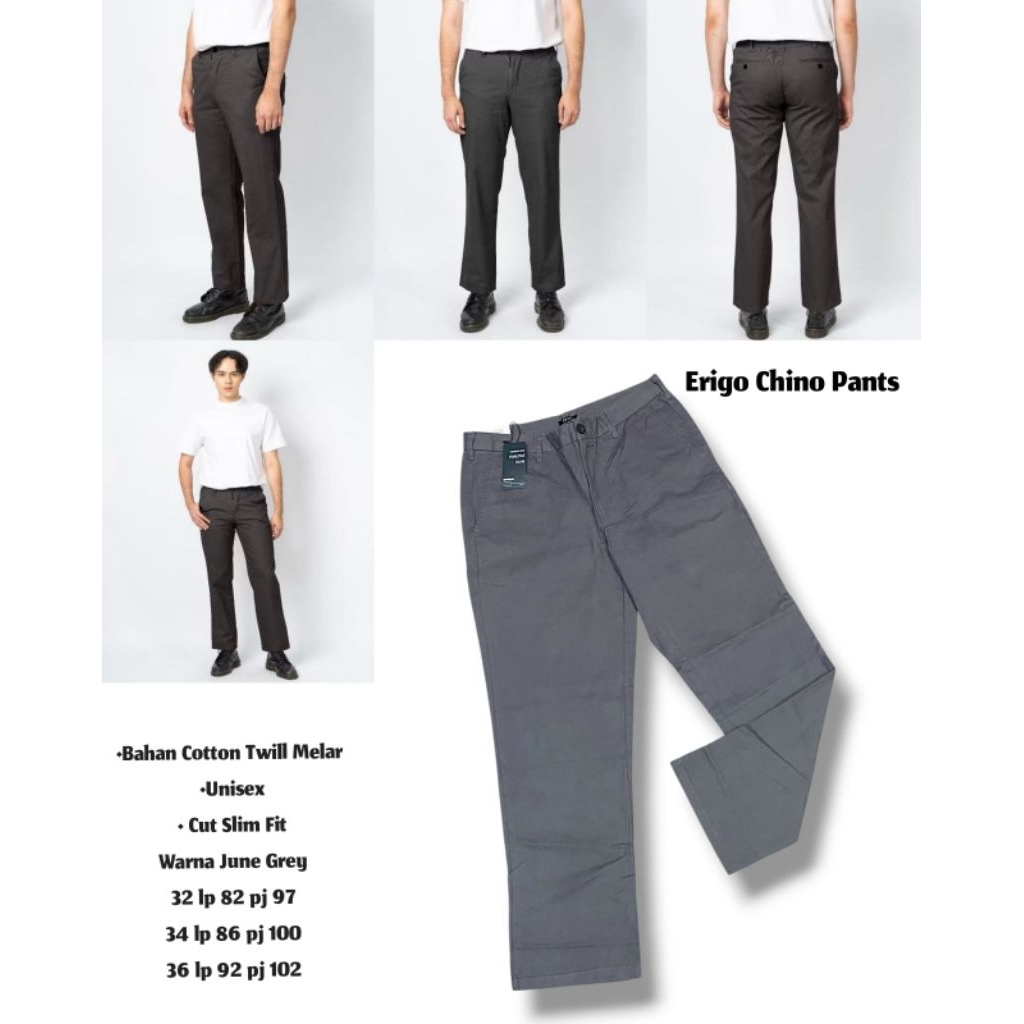 (GITA BRANDED) CELANA COWOK CHINOS ERIGO CUTINGAN SLIM FIT