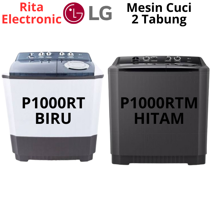 Mesin Cuci Dua Tabung LG 10Kg P1000 Roller Jet Pulsator Tutup Transparan