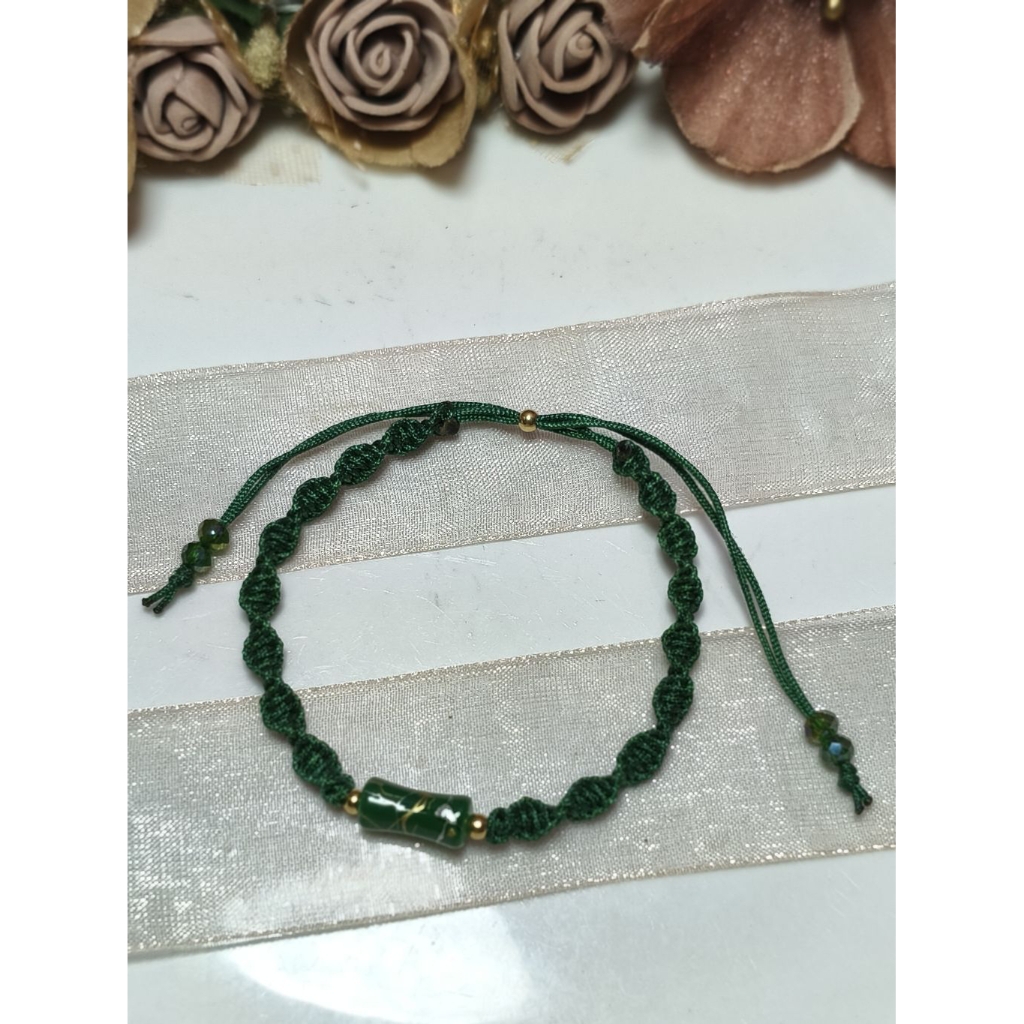 SAMKEST - GELANG TALI GIOK WARNA HIJAU, GELANG GIOK HIJAU, GELANG ULIR TALI GIOK, GELANG TALI GIOK K