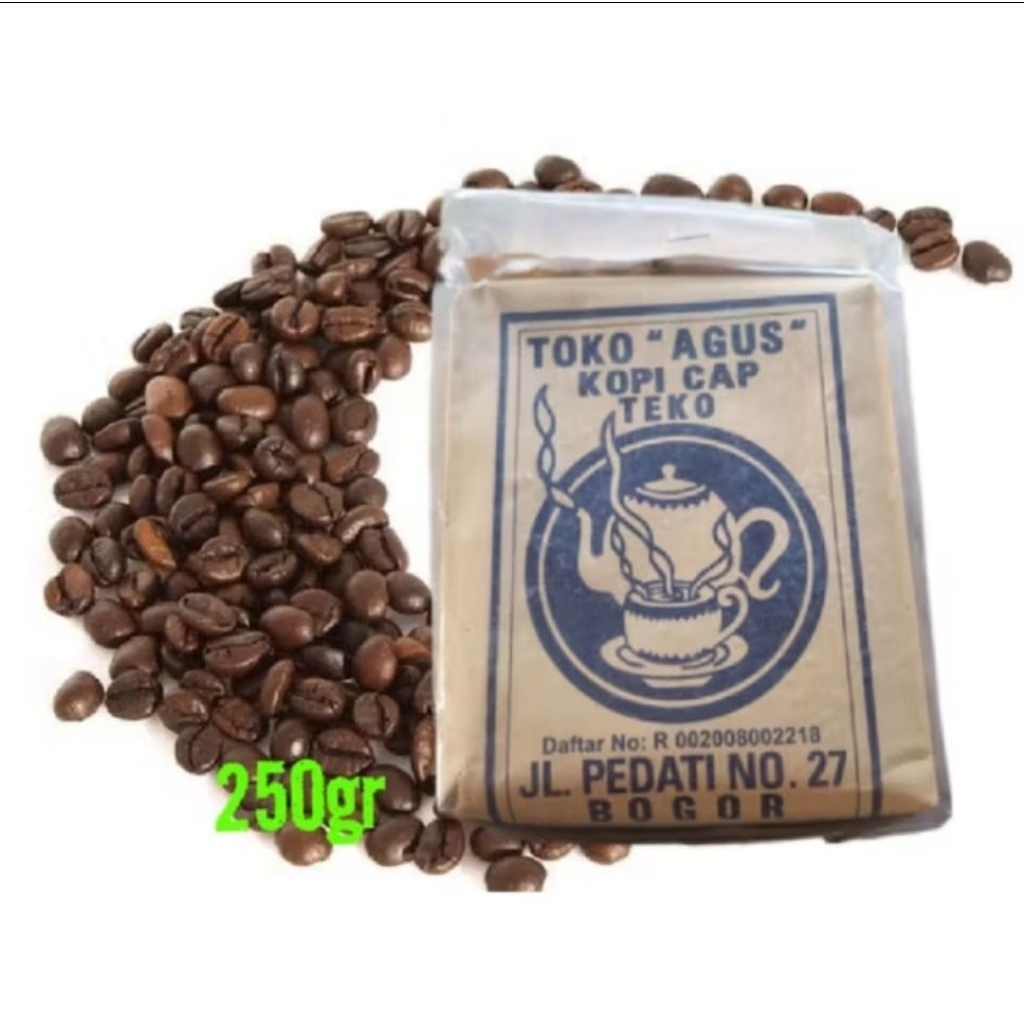 

Kopi cap teko 250 gram (non saset) kopi toko Agus legendaris Bogor