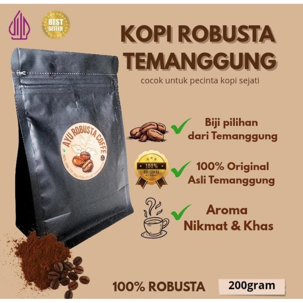 

Kopi Robusta Bubuk Asli Gemawang 200gram