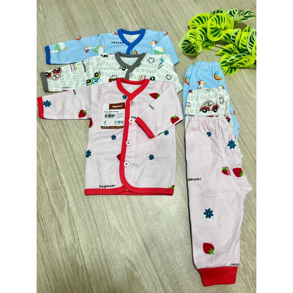 Nagatomi NB print panjang/Baju Newborn/Nagatomi/Pakaian Bayi Baru Lahir/Persiapan Lahiran/Baby Fashi