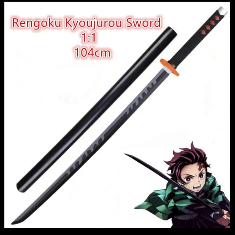 Pedang Kayu Anime Demon Slayer Kimetsu no Yaiba Nichirin Cosplay Sword/