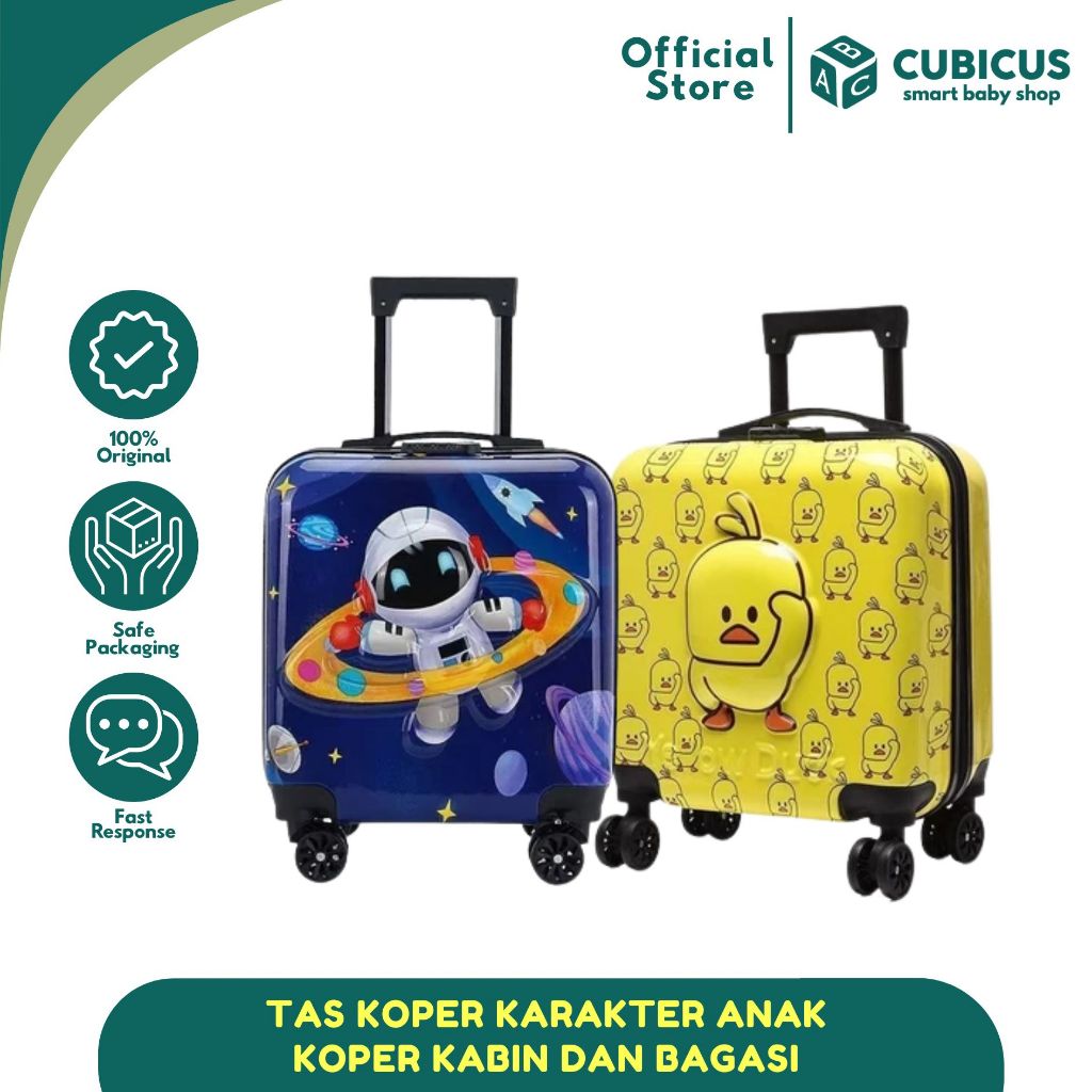 Tas Koper Karakter Anak Troli Roda 4 Ukuran 18Inch Kabin