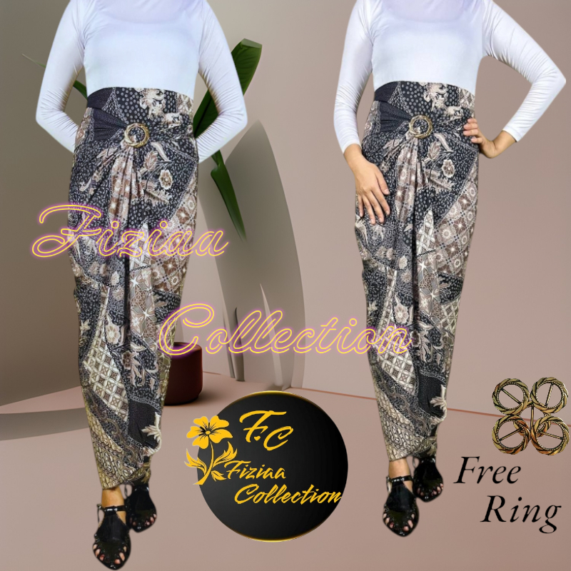 Rok Lilit Batik Wanita Bahan Kain Premium Gold Foil / Seruni merah