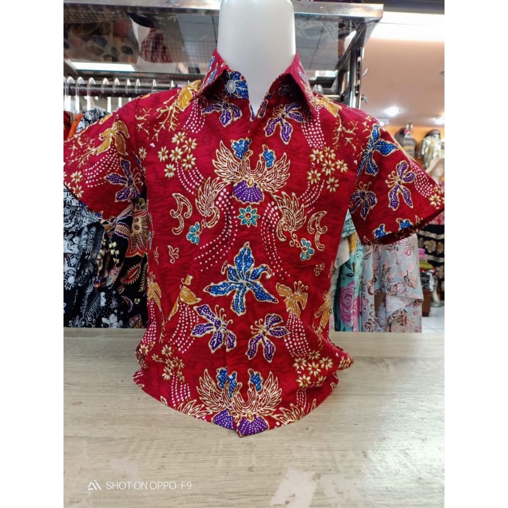 Bakul batik, kemeja batik anak lengan pendek