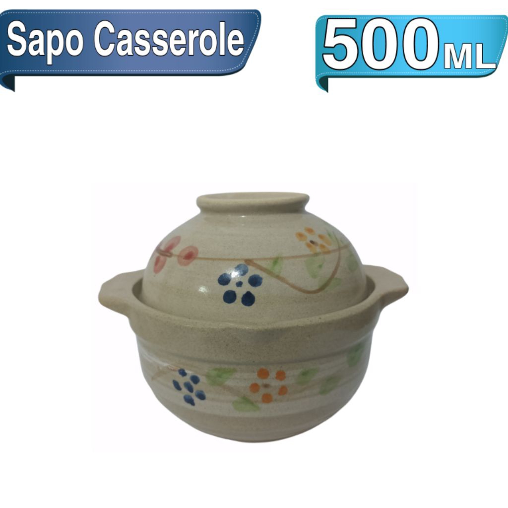 Mangkok Sapo Keramik Jepang Tutup Kecil Yoshikawa 5 Inch Mangkok Sapo Tahu Motif Bunga