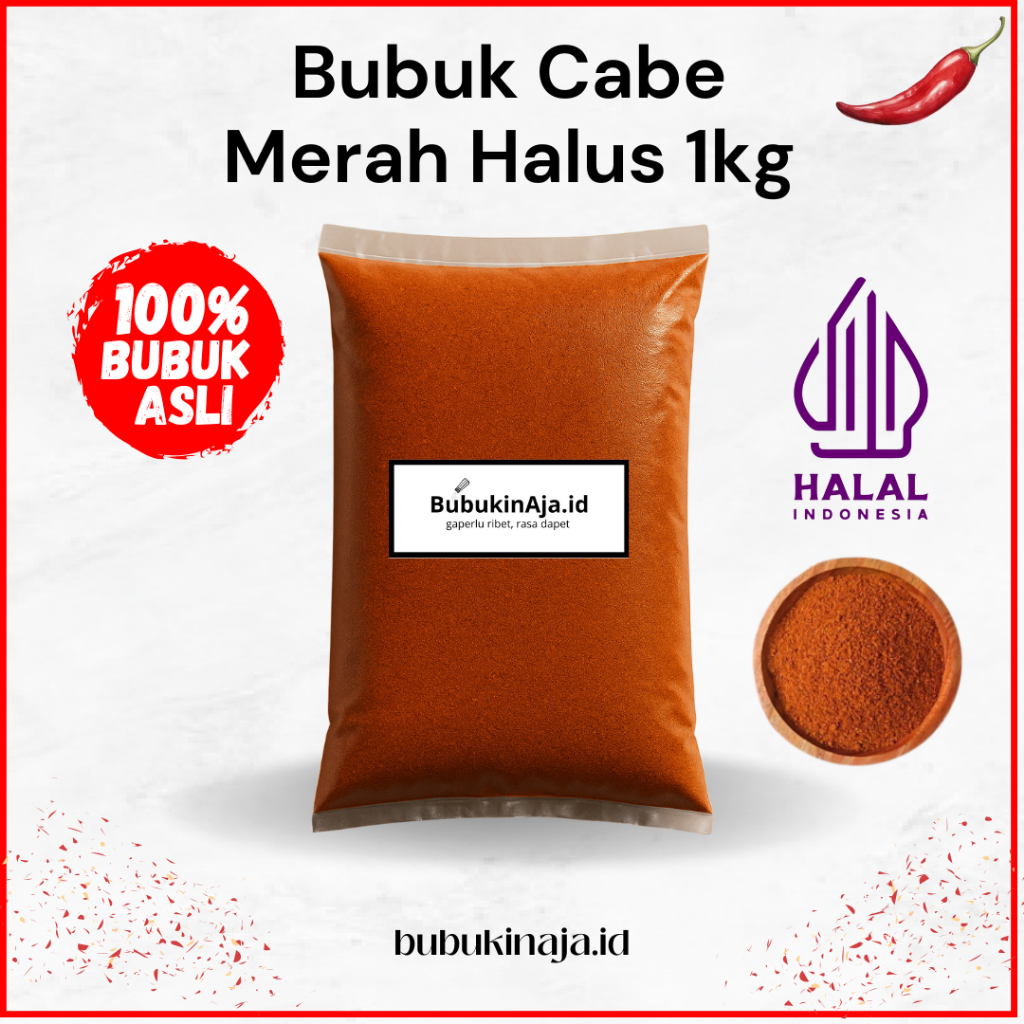 

Bubuk Cabai Halus Extra Pedas Alami Cabai Bubuk 1Kg Original