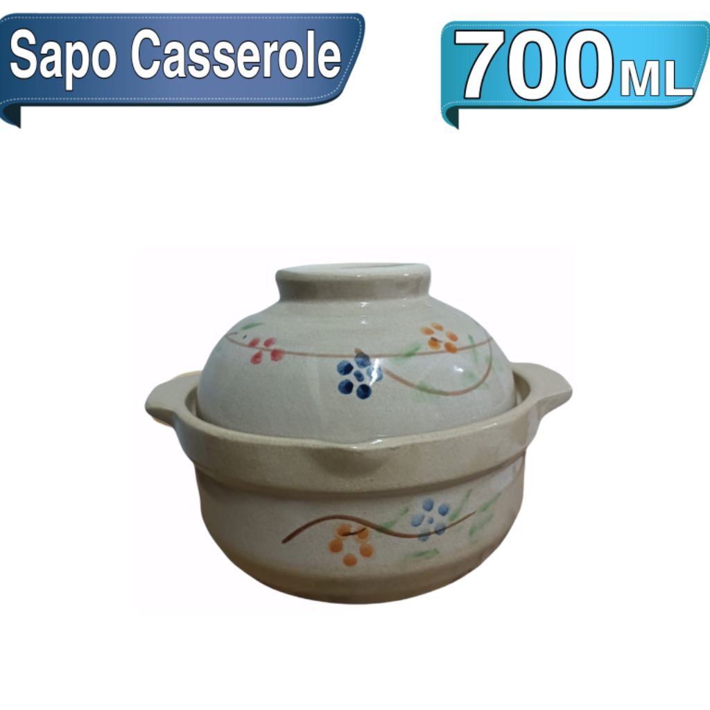 Mangkok Keramik Jepang Tutup Kecil Yoshikawa 6 Inch Masak Obat Herbal Motif Bunga Mangkok Keramik Ko