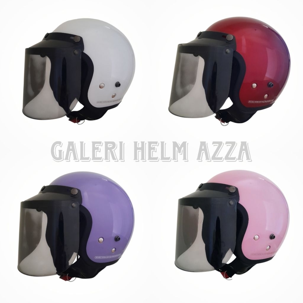 Helm Bogo Premium Dewasa Pria Wanita | SNI Kaca Datar Hitam