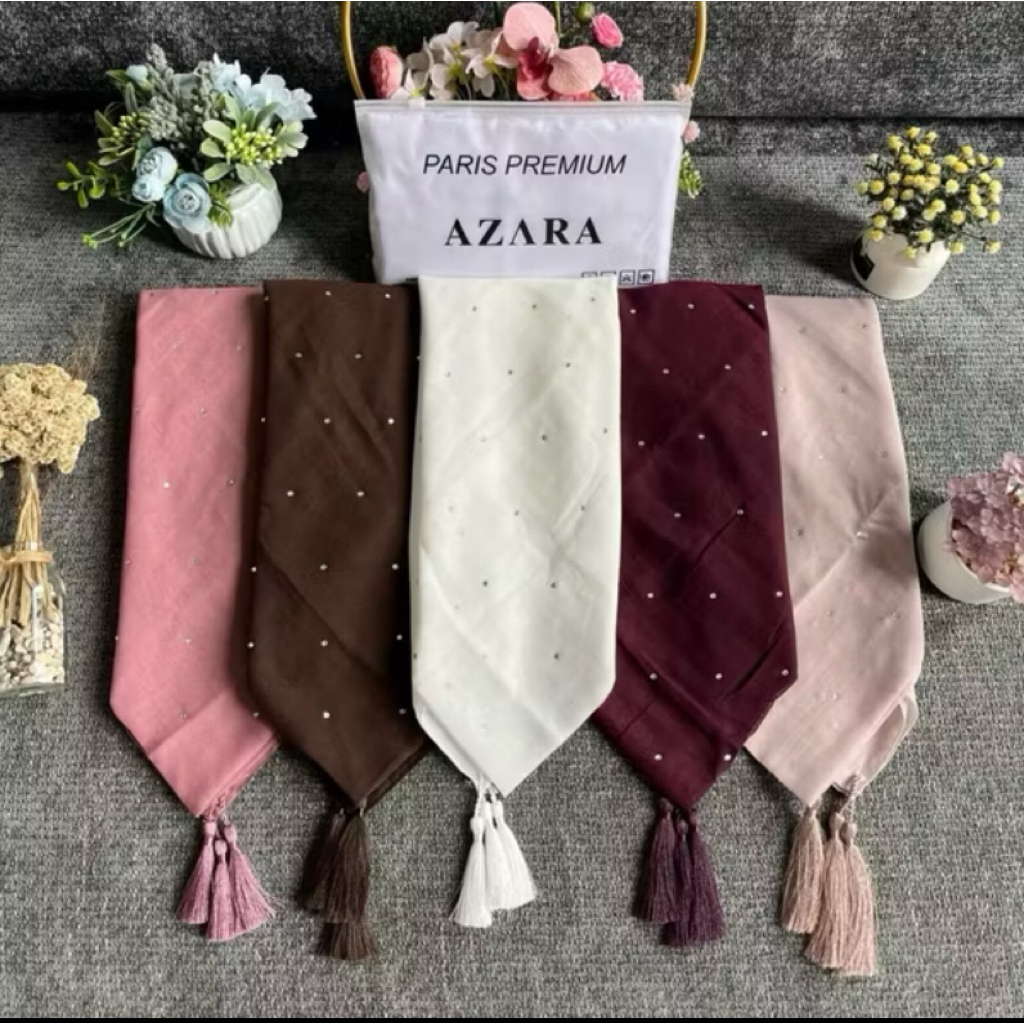 HIJAB PARIS SWAROVSKY TASEL POUCH AZARA|| SEGI EMPAT PAYET TABUR POUCH