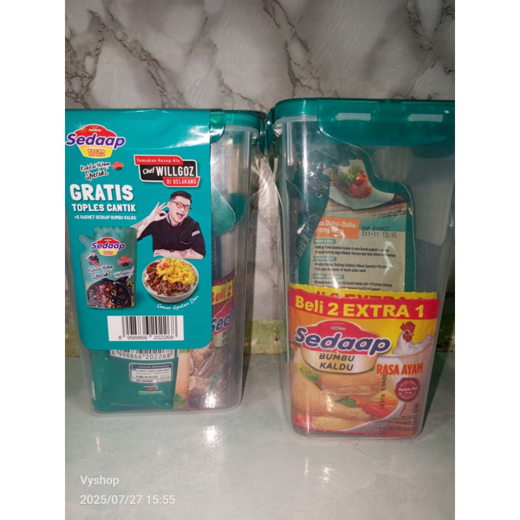 

Kecap sedaap 725ml free toples + 2pcs kaldu