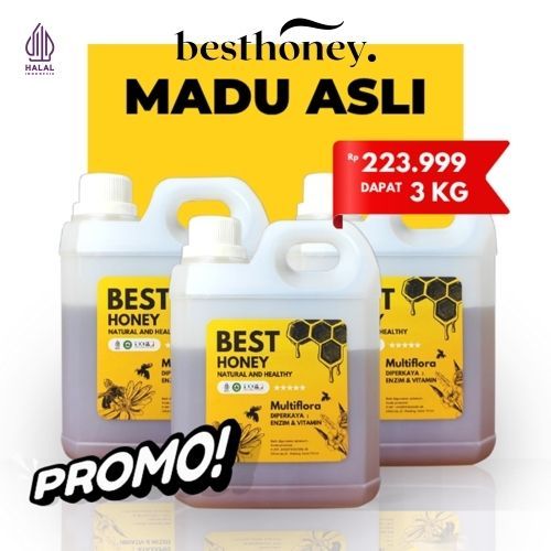 

Best Honey Paket Madu Multiflora 1kg (3 Pcs) Madu Asli Murni