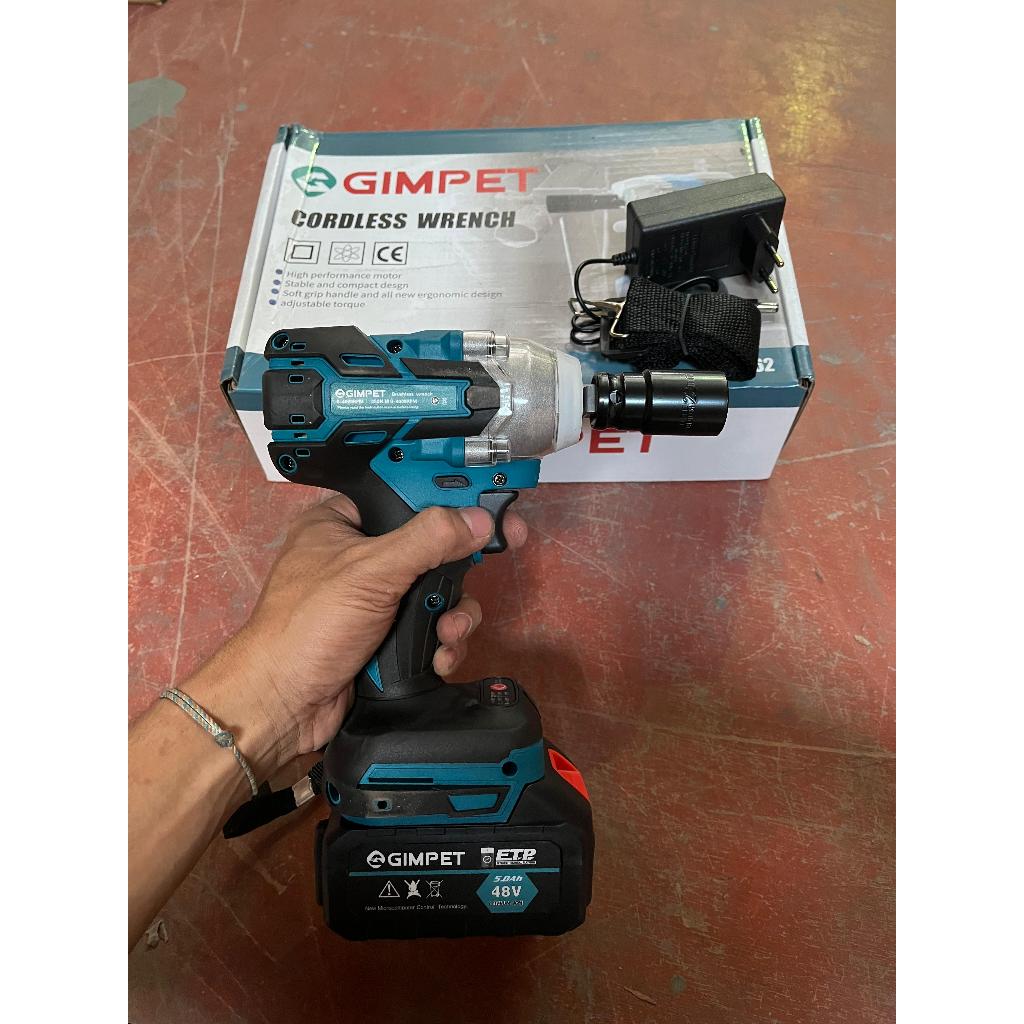 GIMPET  Impact Wrench Baterai Semua Motor Tembaga Cordless Kunci Impact Impact Baterai
