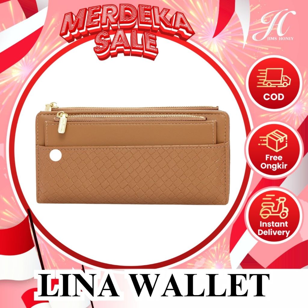 JIMS HONEY LINA WALLET Dompet Lipat Panjang Wanita Cewek Fashion Jimshoney Casual Terbaru