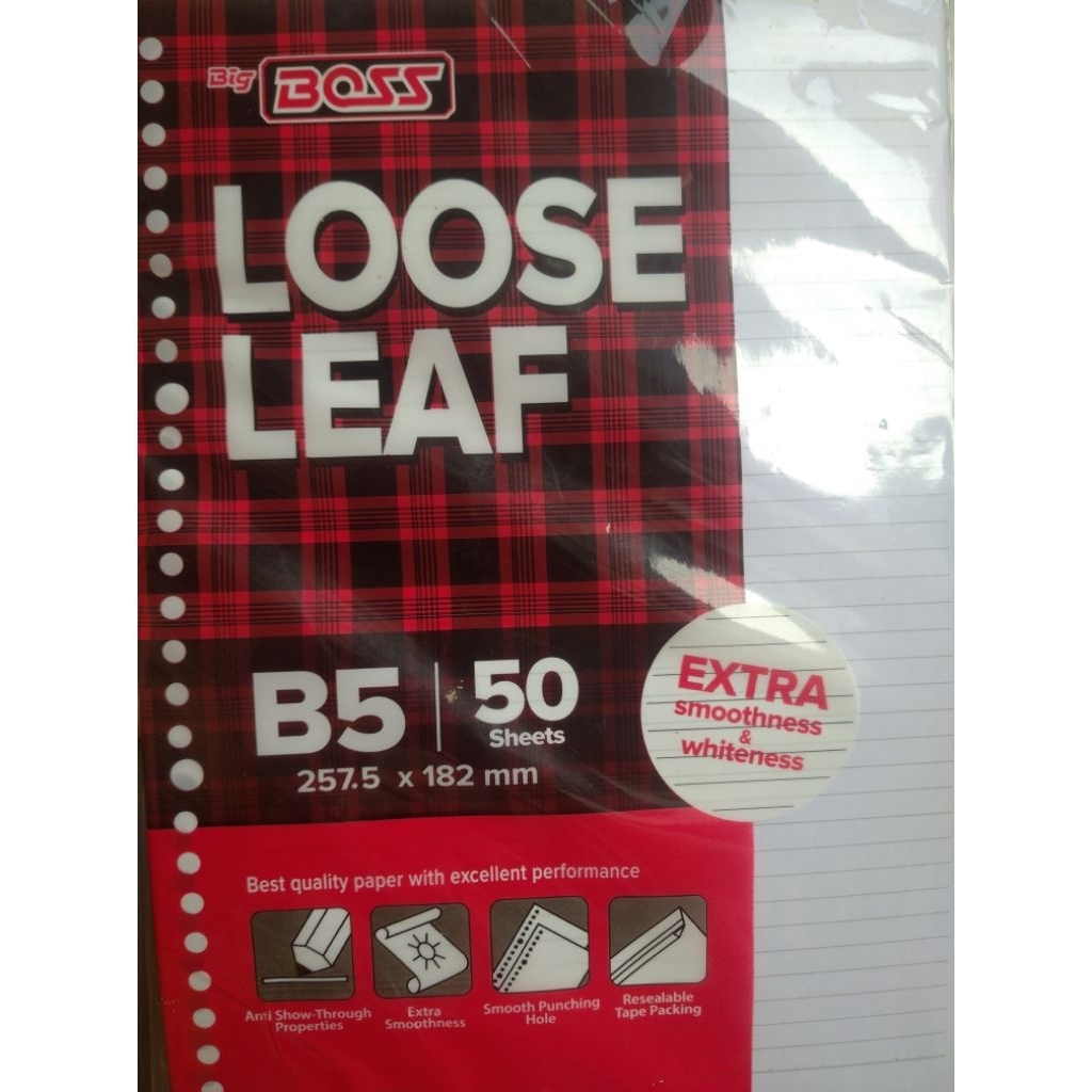 

bigboss loose leaf B5 isi 50 lembar isi binder