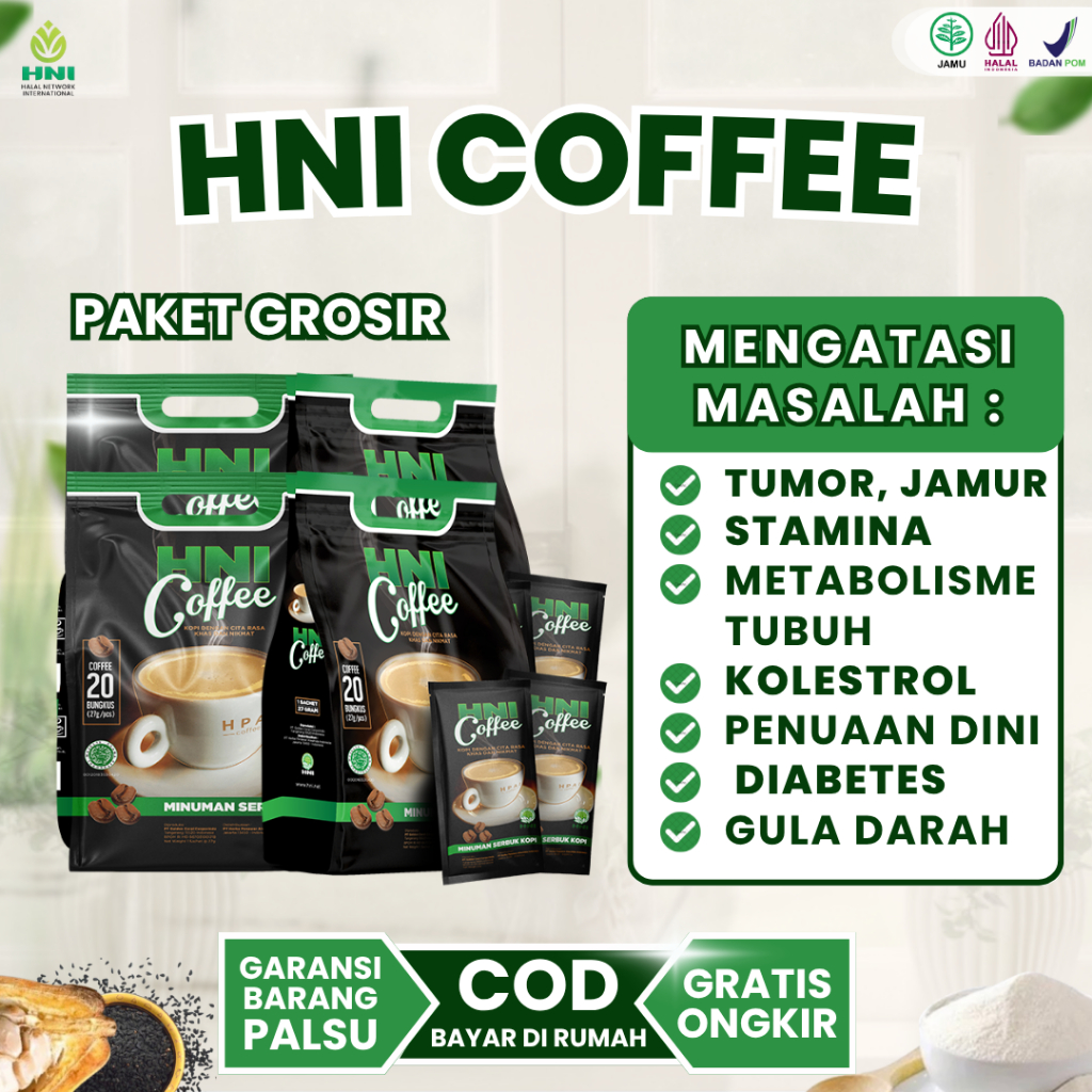 

HNI Coffee 3‑in‑1 Sachet 20pcs | HNI Coffee Sachet Pack 5×5 sachet - HNI Coffee Black Sachet 10pcs