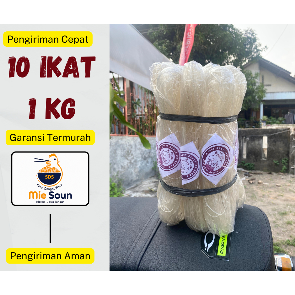 

Mie Soun Bunda 10 Bungkus ±1kg – Soun putih bihun asli Cocok untuk Semua Masakan