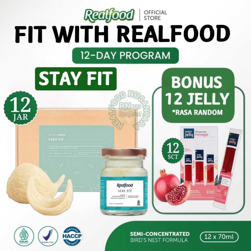 

Realfood Stay Fit 6 Botol & 12 Botol Bonus Jelly ( Minuman Sarang Burung Walet ) RN789