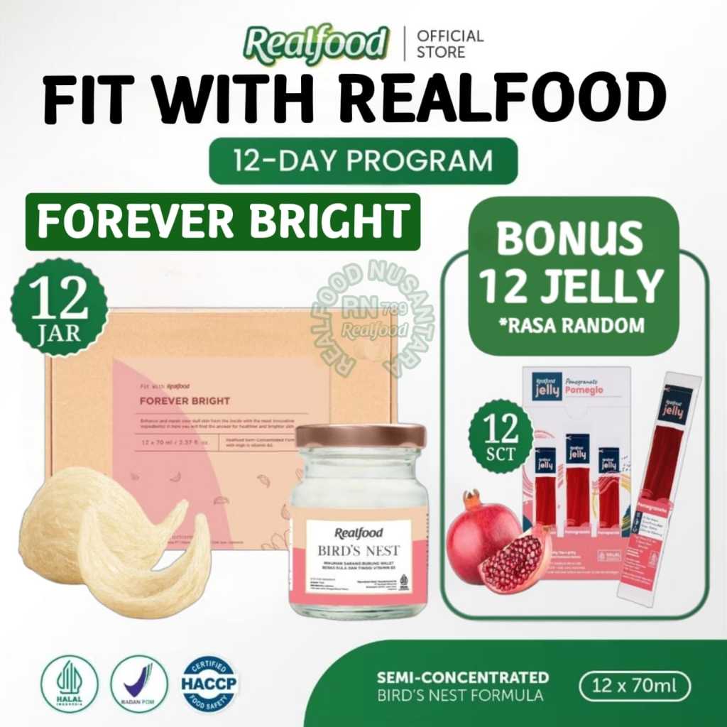 

Realfood Forever Bright 6 Botol & 12 Botol Bonus Jelly ( Minuman Sarang Burung Walet ) RN789