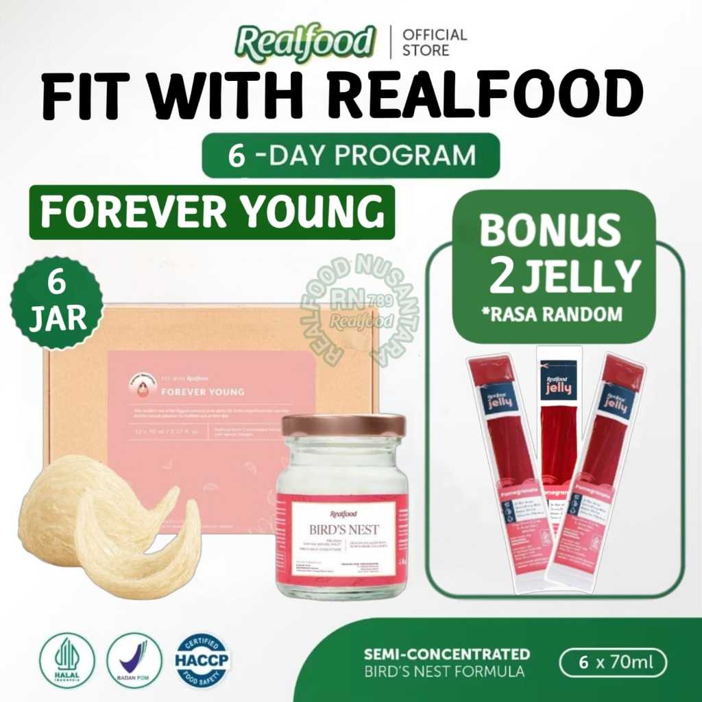 

Realfood Forever Young Kolagen Trial 6 Botol Bonus jelly ( Minuman Sarang Burung Walet ) RN789