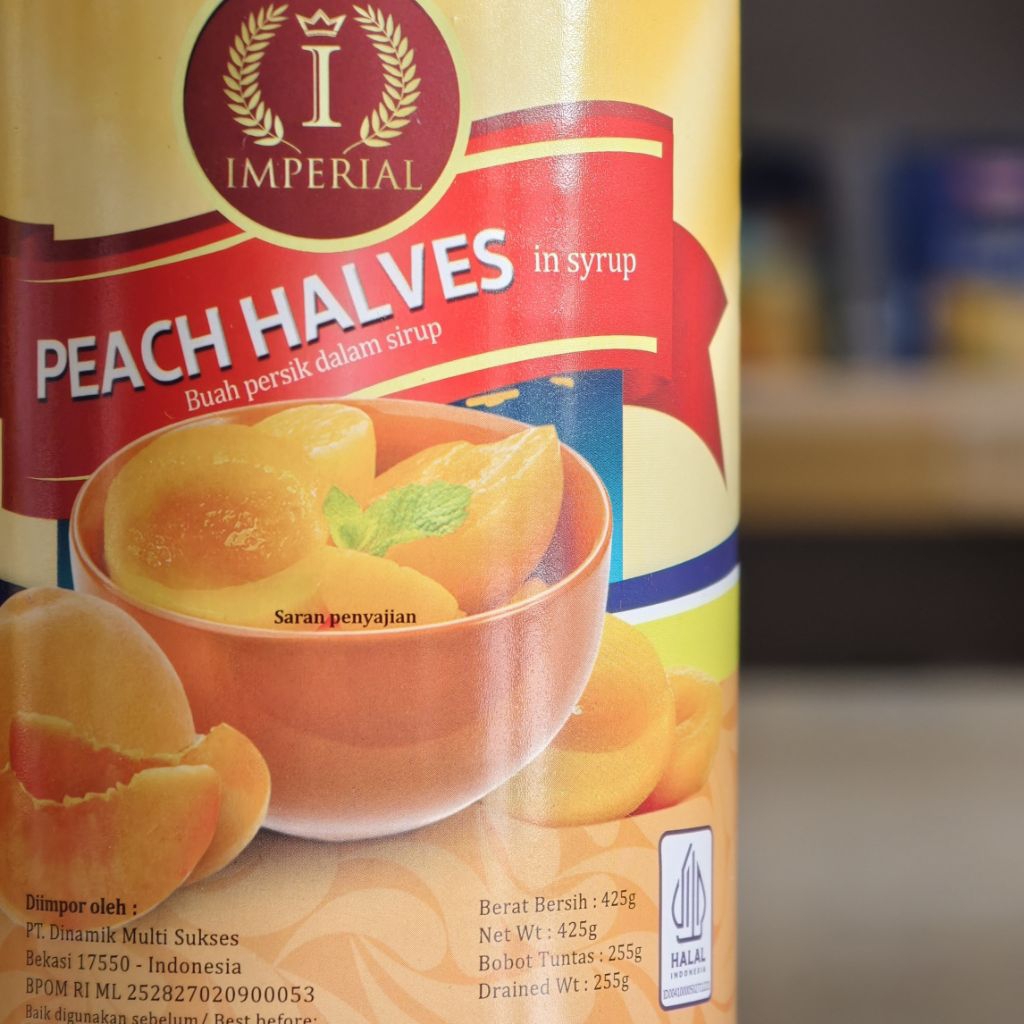 New Imperial Peach Halves 425Gr / Buah Kaleng Peach 425Gr