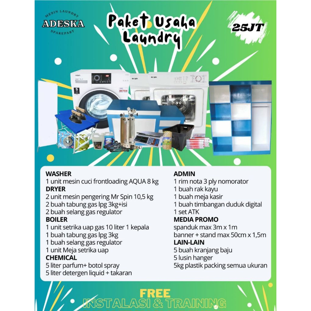 PAKET USAHA MESIN LAUNDRY / MESIN LAUNDRY / MESIN CUCI / LAUNDRY