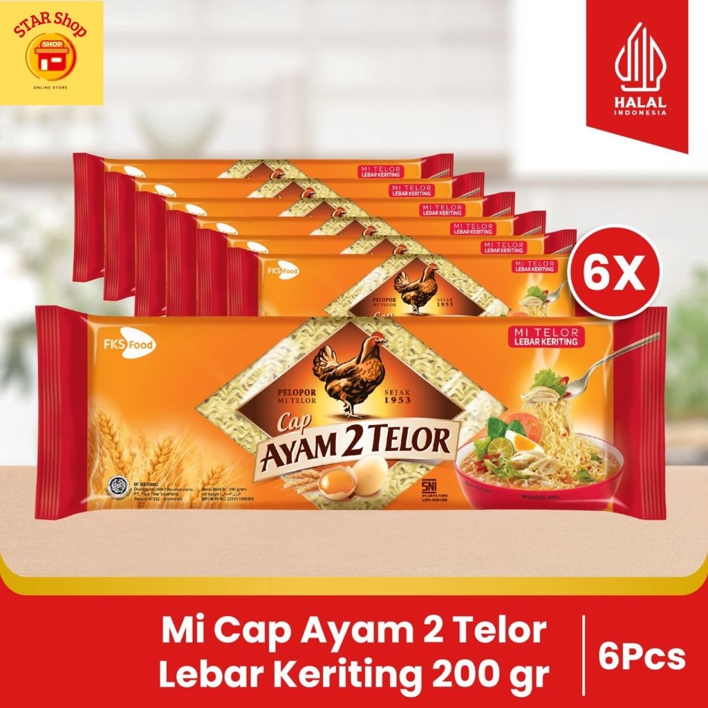 

Paket Bundling - Mi Cap Ayam 2 Telor - Lebar Keriting - 200gr - 6pcs