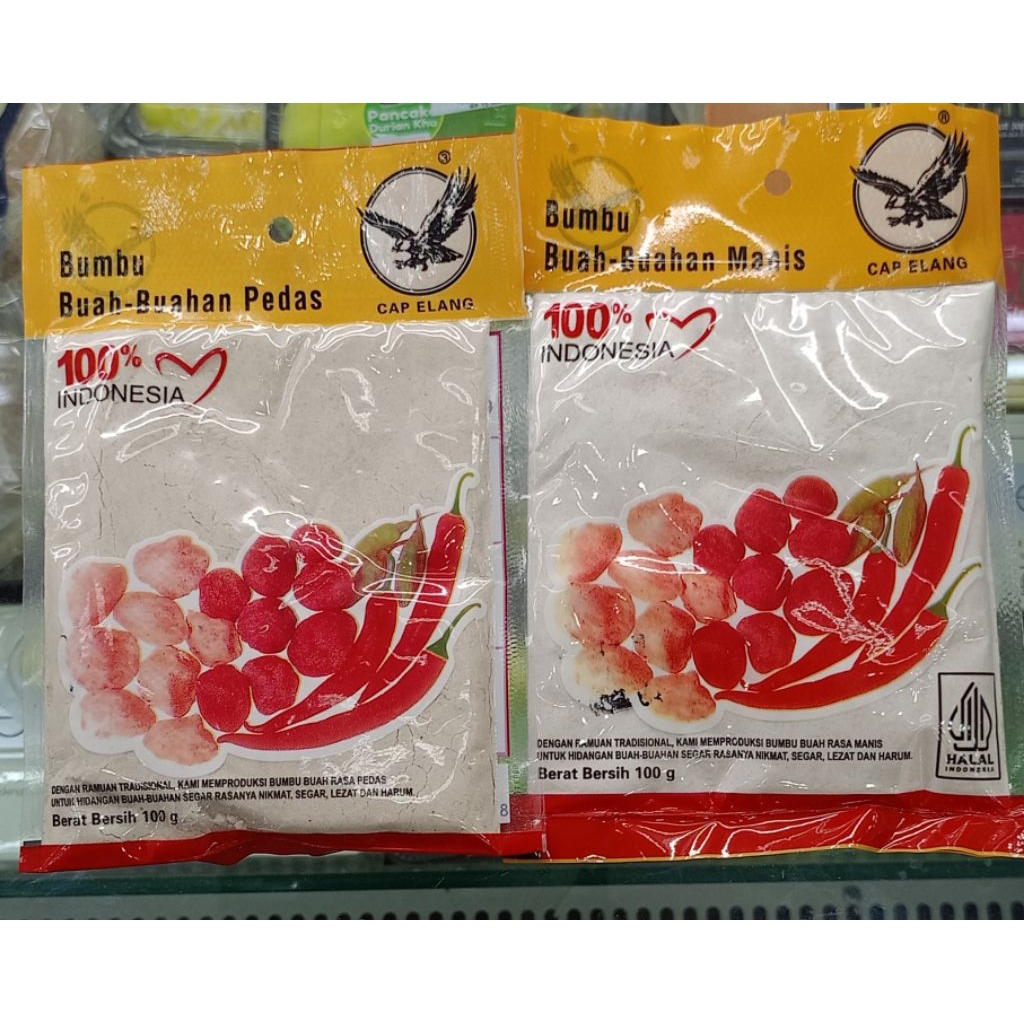 

Bumbu buah-buahan / bumbu somboy rasa manis | pedas shachet cap elang 100gr