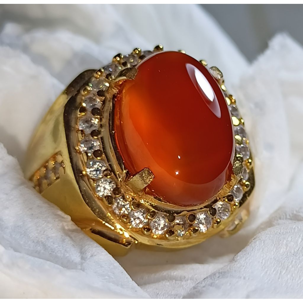 CINCIN BATU AKIK SULAIMAN MADU KRISTAL 100%ORI