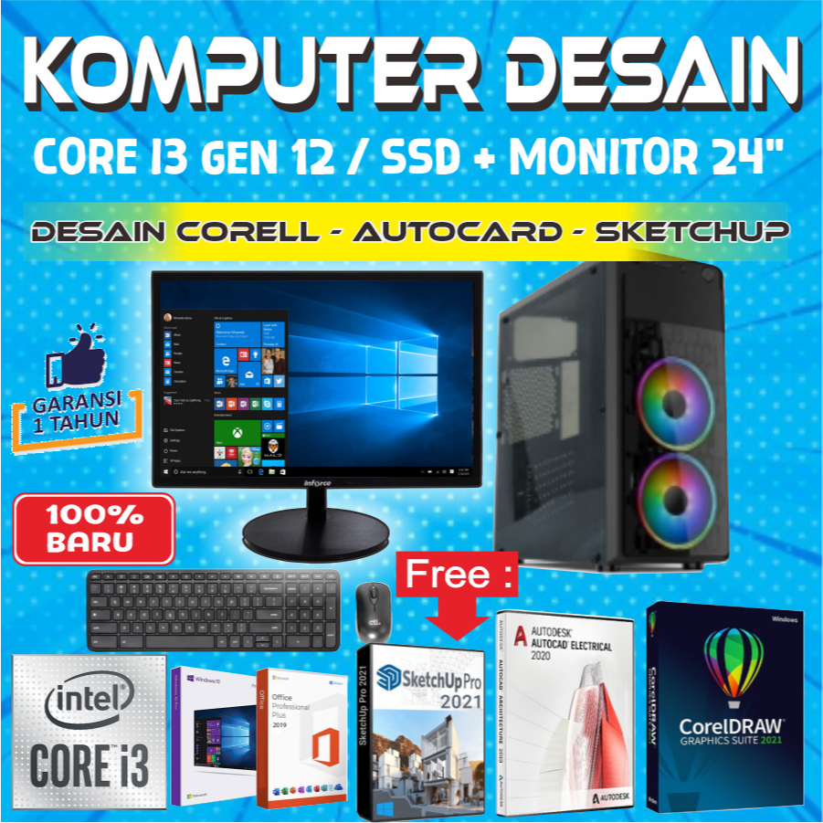 Komputer Desain / PC Desain / PC Desain Grafis Best Seller Ekonomis 100 Full Baru