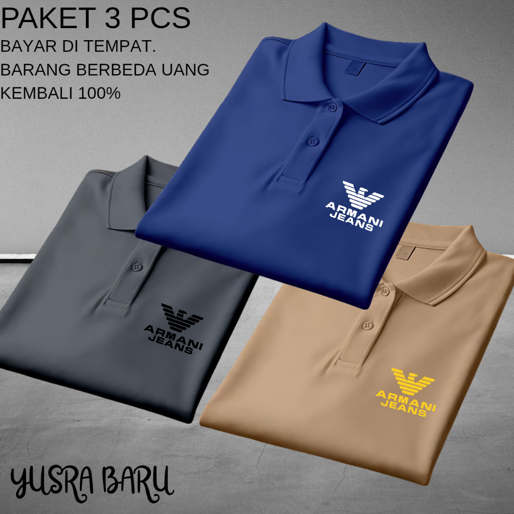 kemeja/Kaos Pria/Polo Shirt Pria Armani03 Kiri/kemeja pria/kemeja polos/Knit/Kaos Oversize Pria/kaos