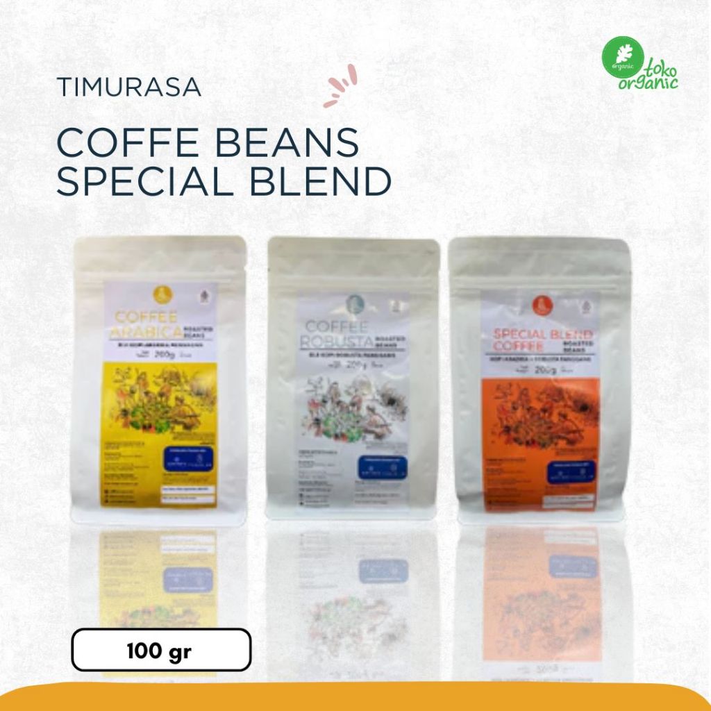 

Timurasa Blend Coffee Whole Beans panggang Medium to Dark Special (100gr) - Biji Kopi Pangang Robusta, Biji Kopi Panggang Arabica, Biji Kopi Panggang Spesial Timurasa