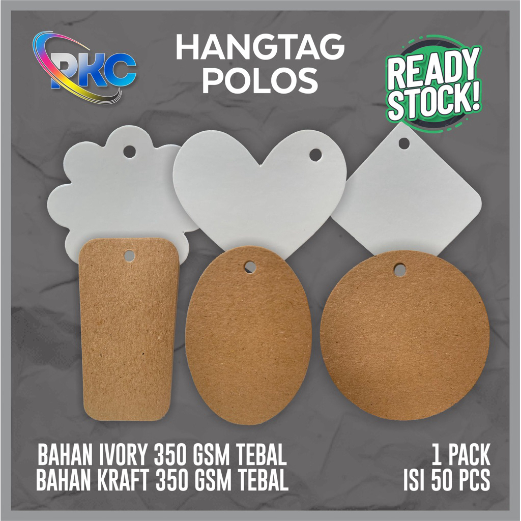 

(50pcs) Hangtag Polos Kraft / Hang Tag Kemasan / Label Kraft Polos
