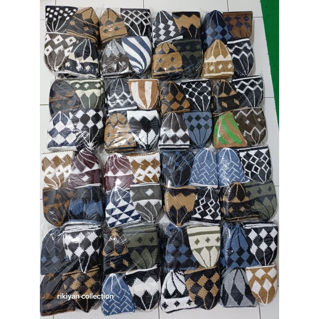 Peci rajut sulam peci rajut lentera peci rajut motif 20pcs