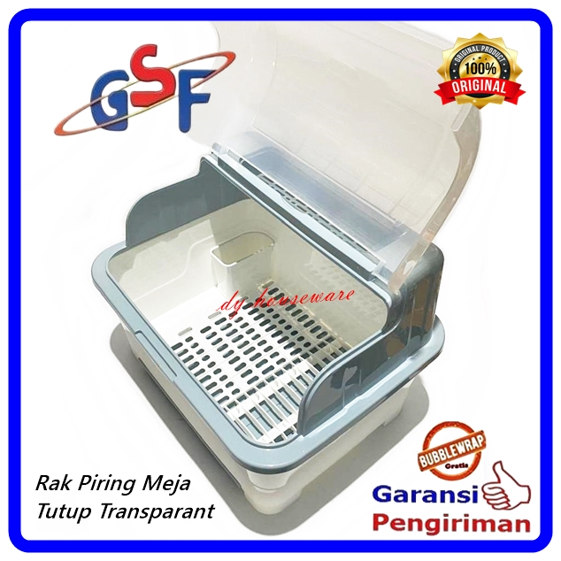 Rak Piring Plastik Tempat Piring Tutup Transparan Rak Piring Meja GSF G-3144