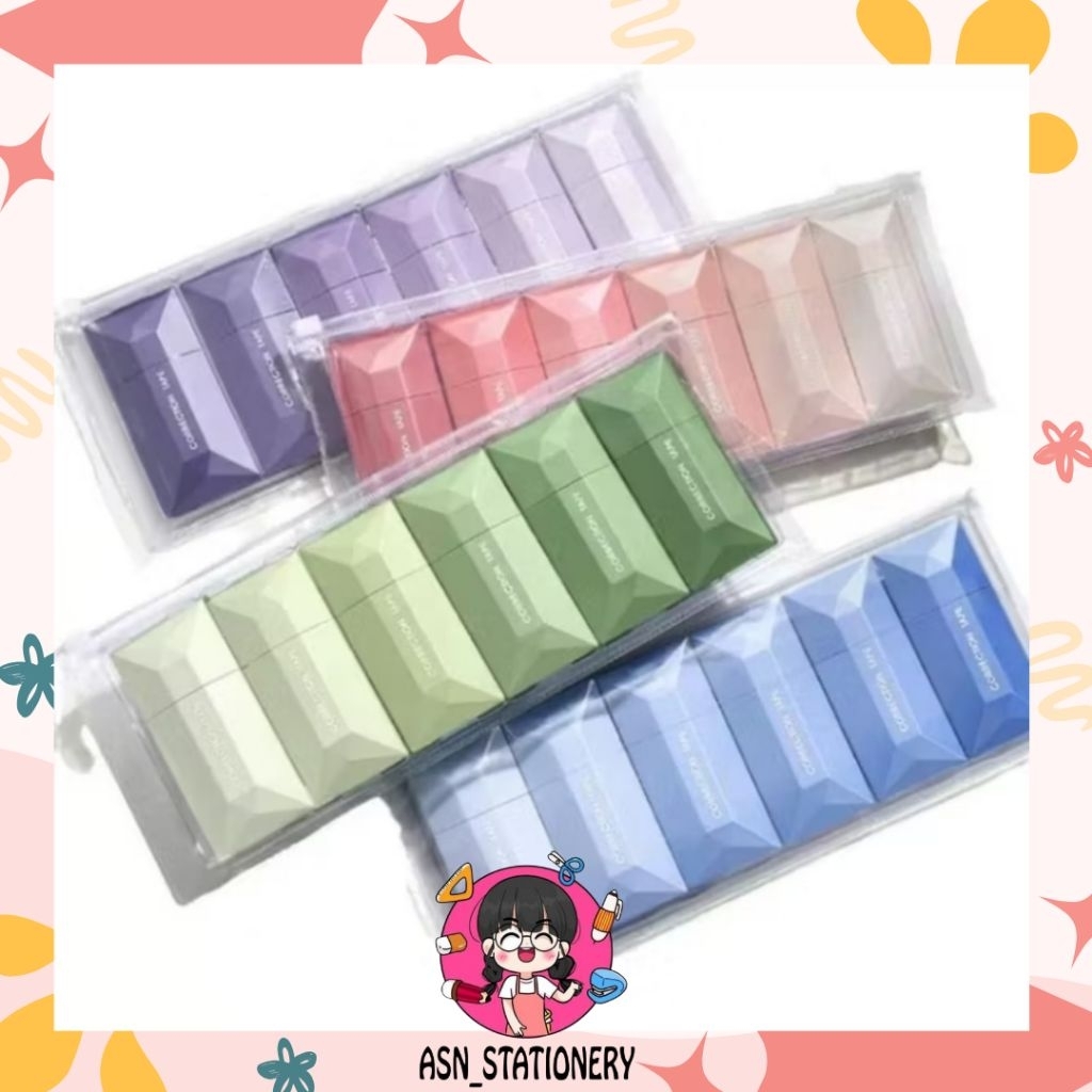 

1 Set 6 Pcs - Correction Tape/ Tip Ex Kertas/ Pita Koreksi Warna Pastel