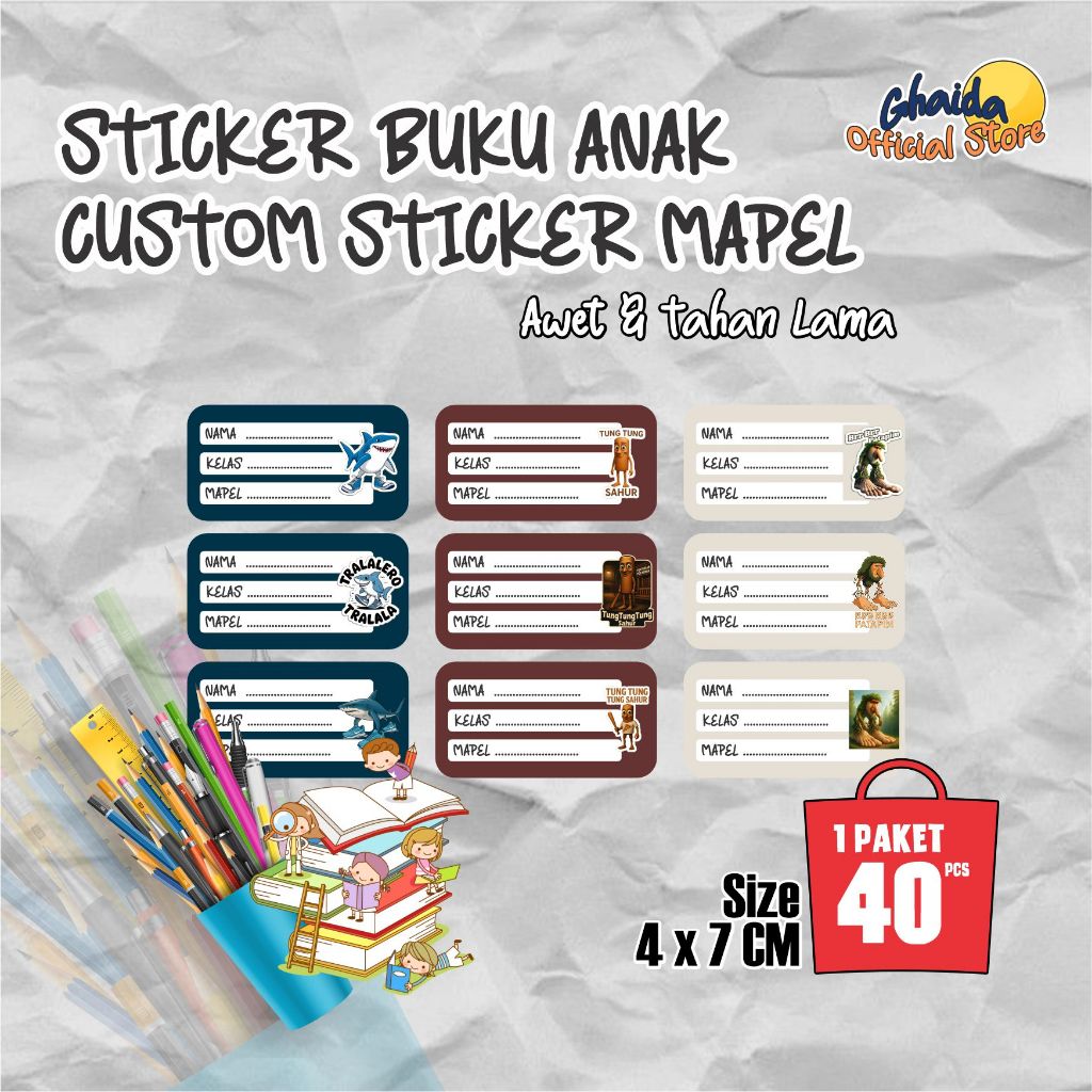 

STIKER NAMA BUKU MATA PELAJARAN | STIKER SEKOLAH | STIKER BUKU PELAJARAN l STIKER MAPEL ANAK l STIKER MATA ANOMALI