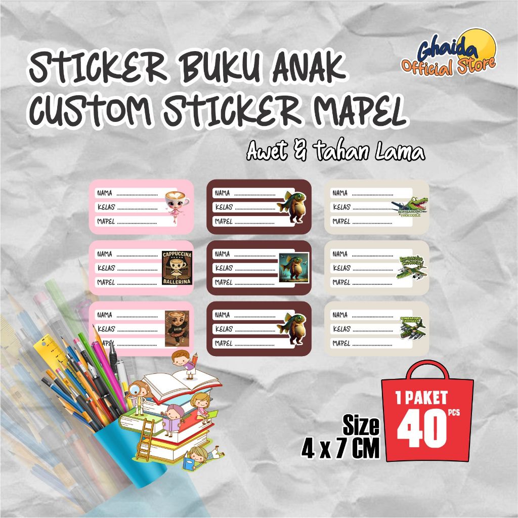 

STIKER NAMA BUKU MATA PELAJARAN | STIKER SEKOLAH | STIKER BUKU PELAJARAN l STIKER MAPEL ANAK l STIKER ANOMALI BALERINA CAPPUCCINA