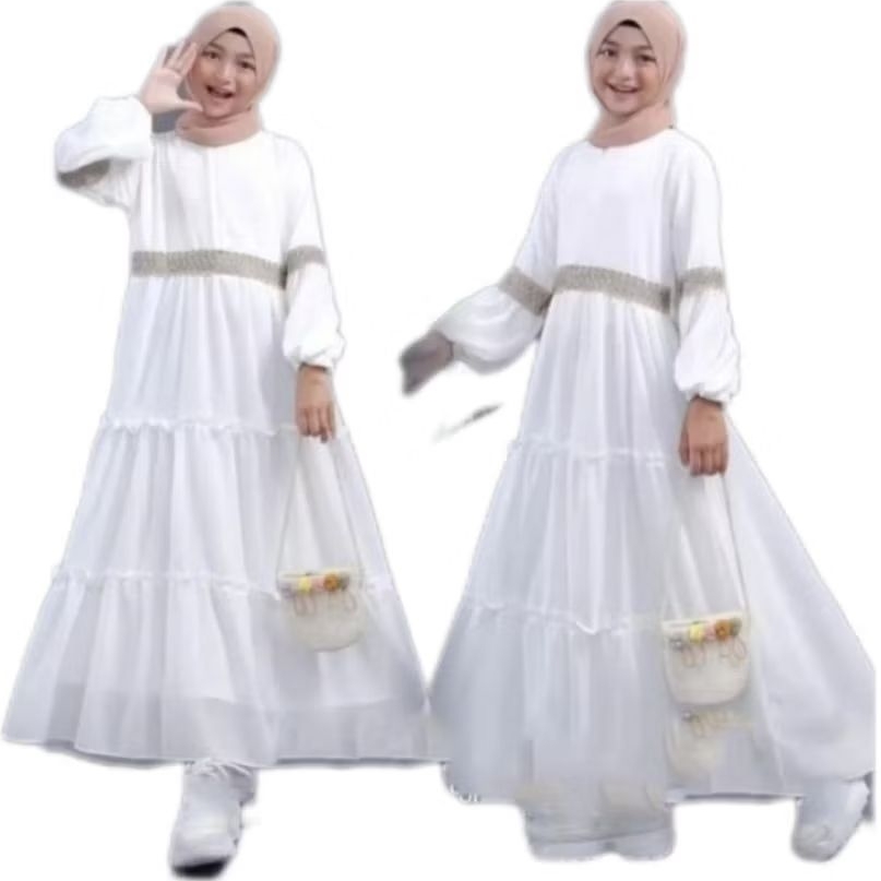 gamis anak perempuan, gamis putih anak gamis busui gamis couple anak