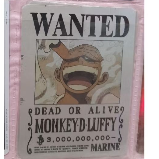 Official Card One Piece X Chatime Luffy Gear 5 Nika Wanted Poster Kartu Original Ori