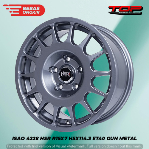 velg mobil xtrail rush ertiga model rally warna silver hsr isao r15 pcd 5X114,3