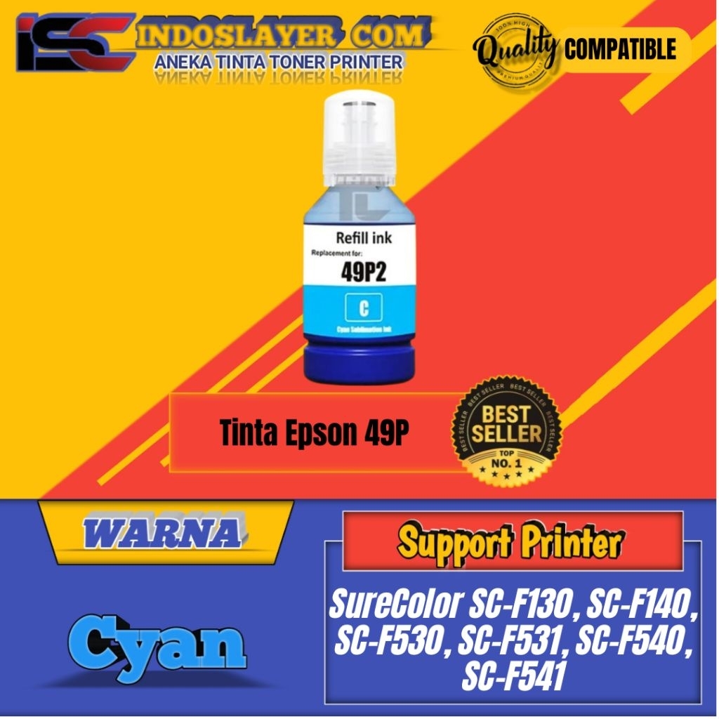 Tinta Compatible Epson T49P2 E49P 49P Cyan Printer SC-F130, SC-F140, SC-F530, SC-F531, SC-F540